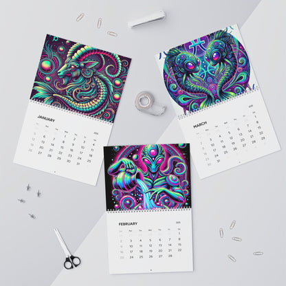 Trippy Zodiac 2025 Wall Calendar