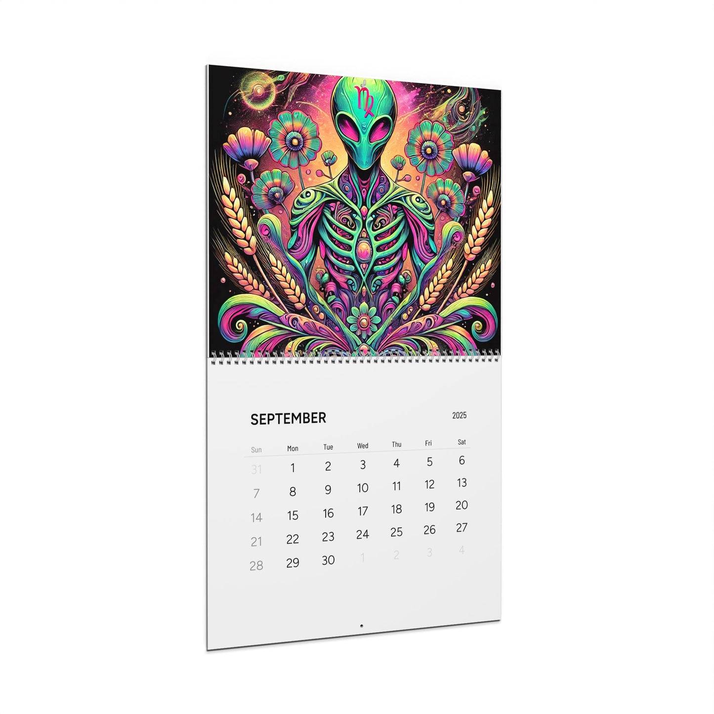 Trippy Zodiac 2025 Wall Calendar