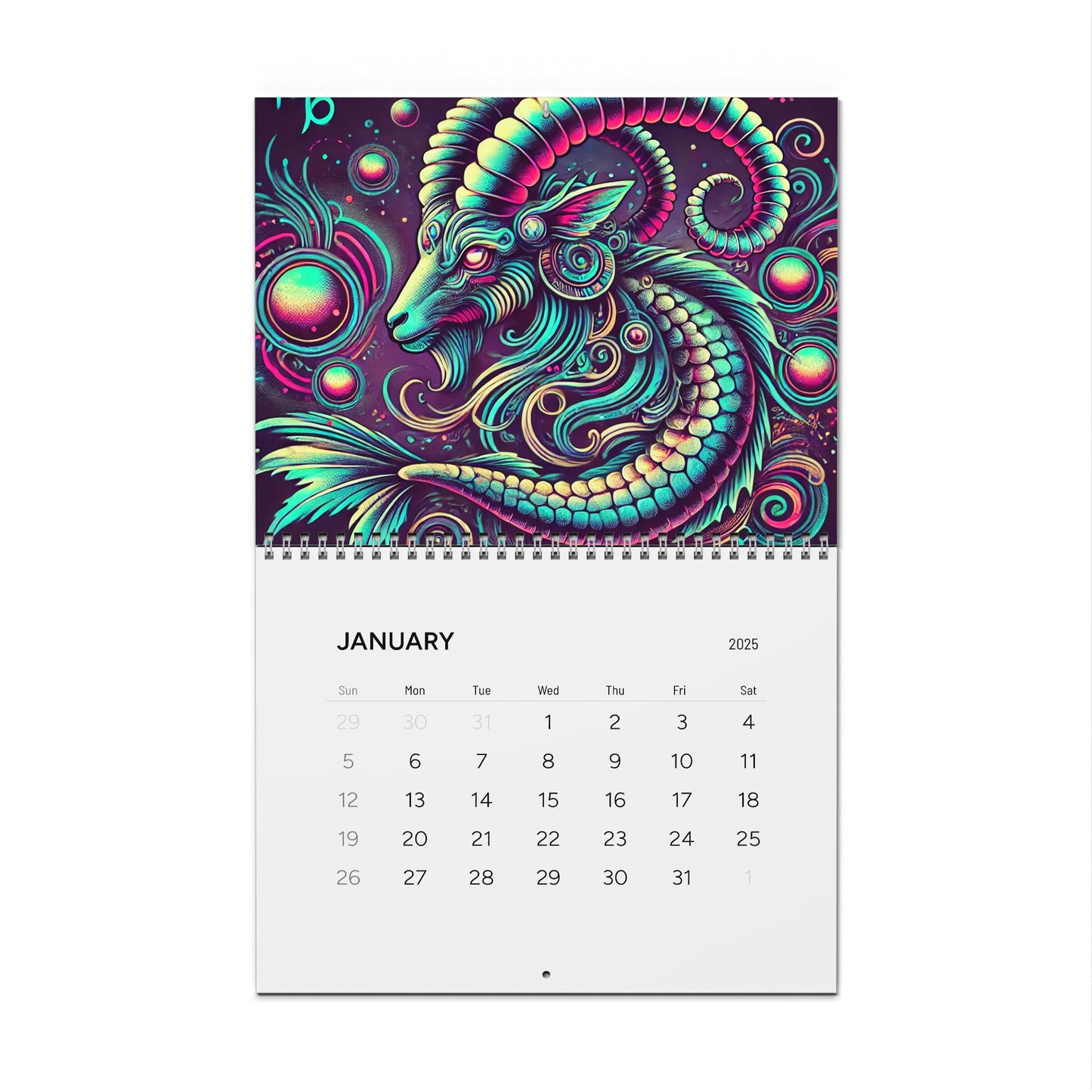 Trippy Zodiac 2025 Wall Calendar