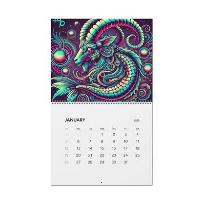 Trippy Zodiac 2025 Wall Calendar