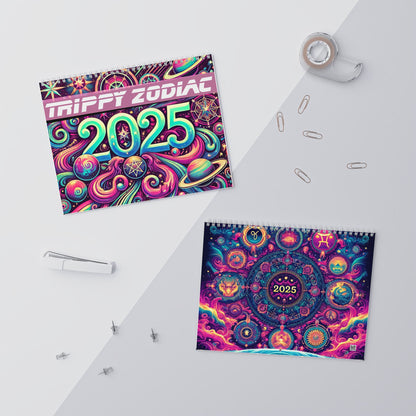 Trippy Zodiac 2025 Wall Calendar